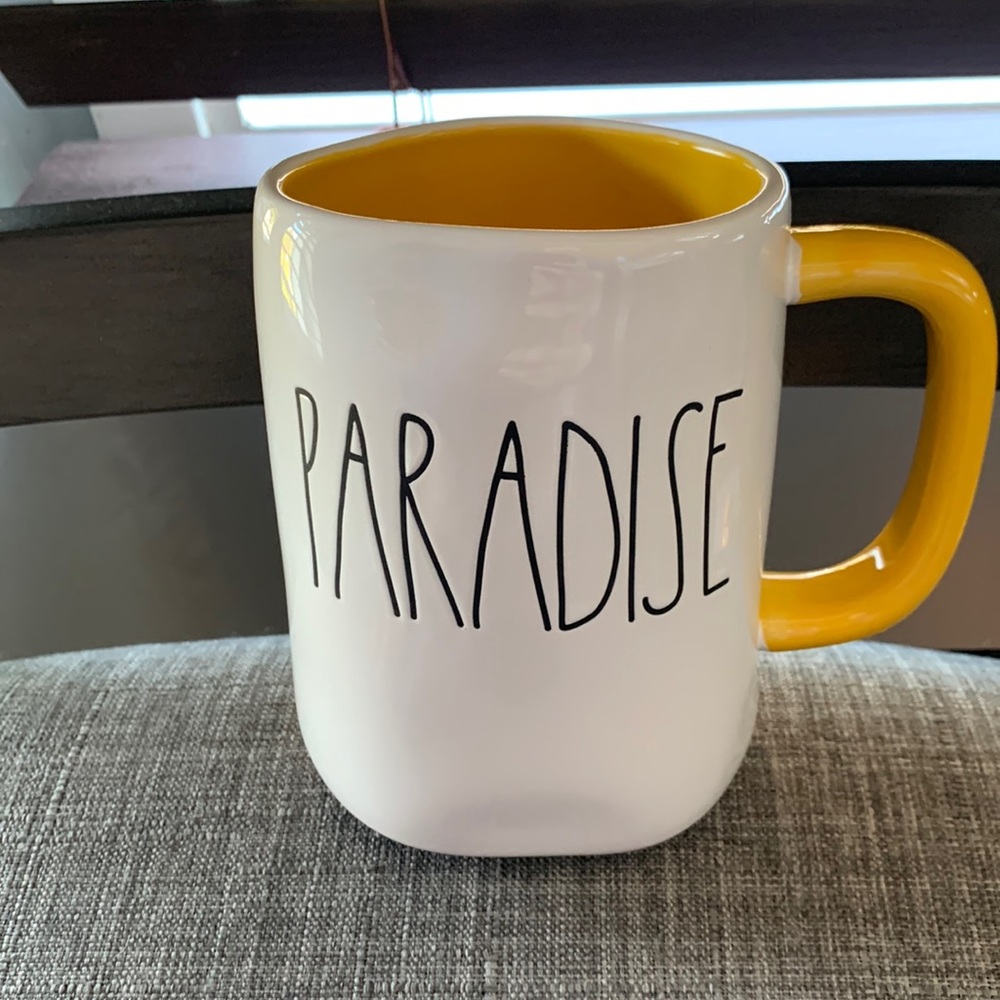 Rae Dunn Paradise Mug - White and Yellow
